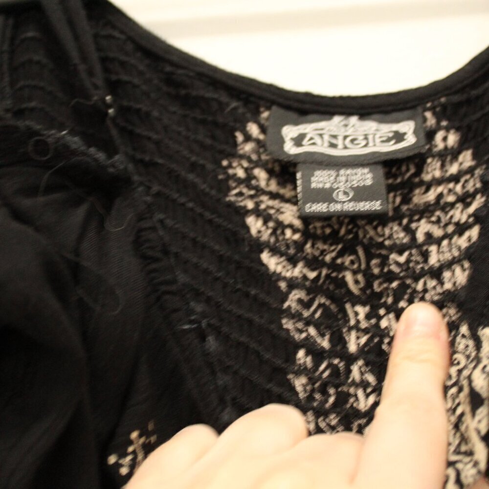 Angie Black Boho Cold Shoulder Dress Size Large - Picture 6 of 11